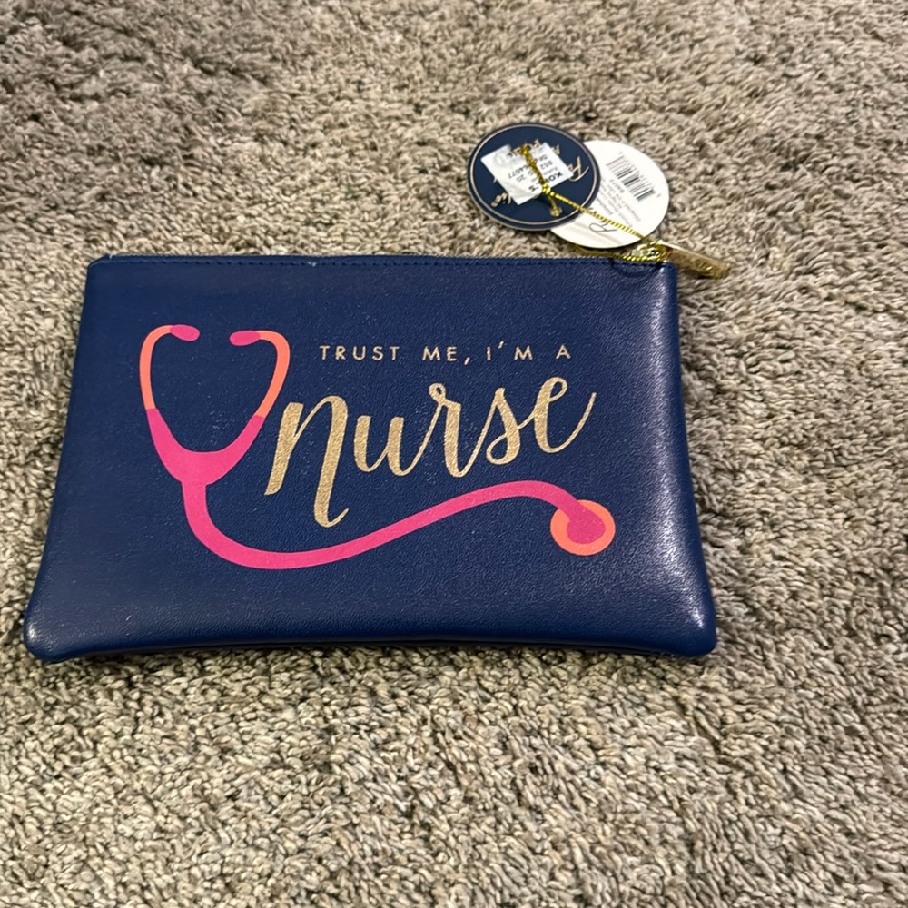NWT nurse make up bag blue and pink in Color. Great for make up or pens